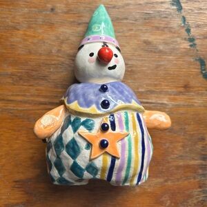 Vibrant Ceramic Clown Figurine